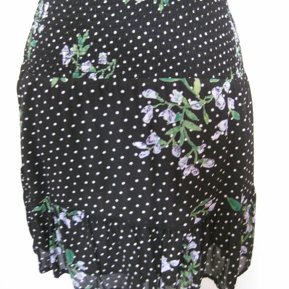 Ganni Rometty Black Floral Georgette Mini Skirt 36 - Picture 12 of 14